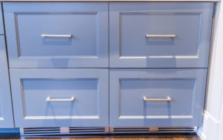 Refrigerated drawers in entertainment area