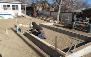 The foundation of the Accessory Dwelling Unit in Lafayette.